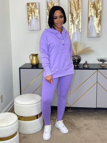 Lounge Around 3 Piece Hoodie Set(Lavender)