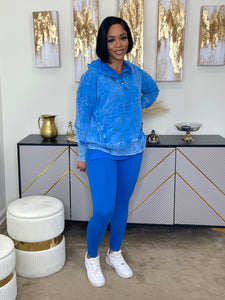 Lounge Around 3 Piece Hoodie Set(Blue)