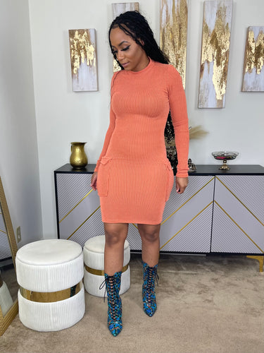 All Yours Autumn Mini Dress(Orange)