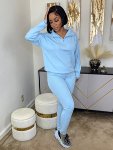 Cozy Night In Sweater Set(Sky Blue)