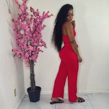 Just Vibes Waist Tye Jumpsuit Red