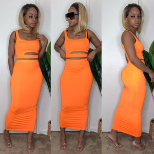 Cut Out 2 Piece Midi Set