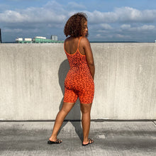 Cheetah Girl Romper Orange