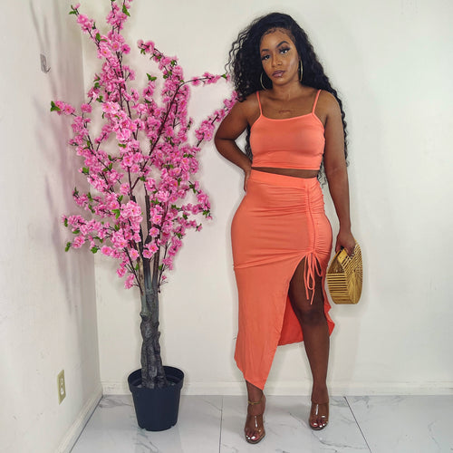 Weekend In Cabo Skirt Set Coral