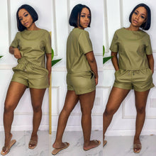 Stepping Out Vegan Leather Short Set