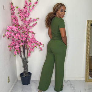 Out And About Pants Set (Olive)