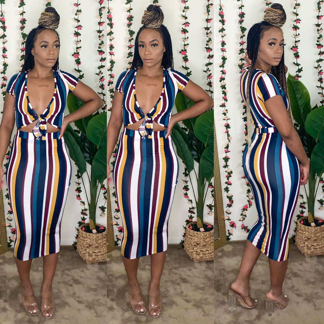 Spring Fling Stripe Skirt Set