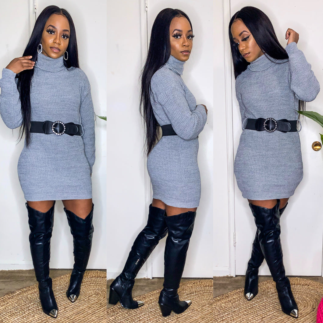 Knit Decisions Turtle Neck Dress