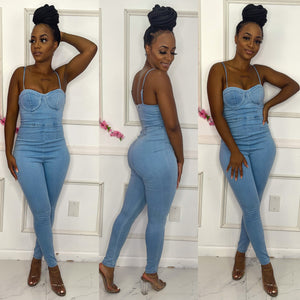 Denim Corset Jumpsuit