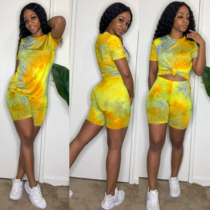 Montego Bay Tie Dye Biker Set