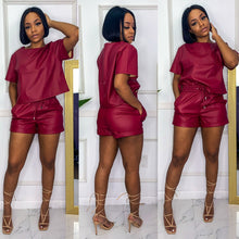 Stepping Out Vegan Leather Short Set
