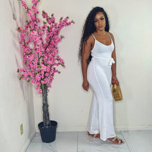 Just Vibes Waist Tye Jumpsuit White