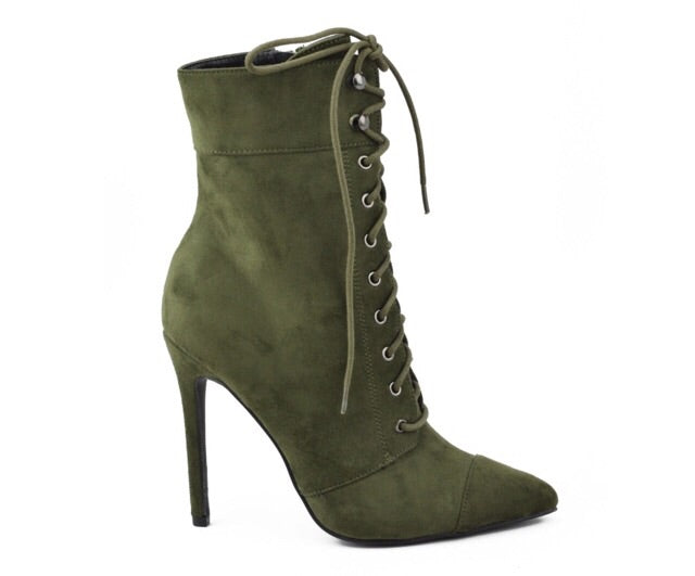 Kayla Olive Suede Bootie