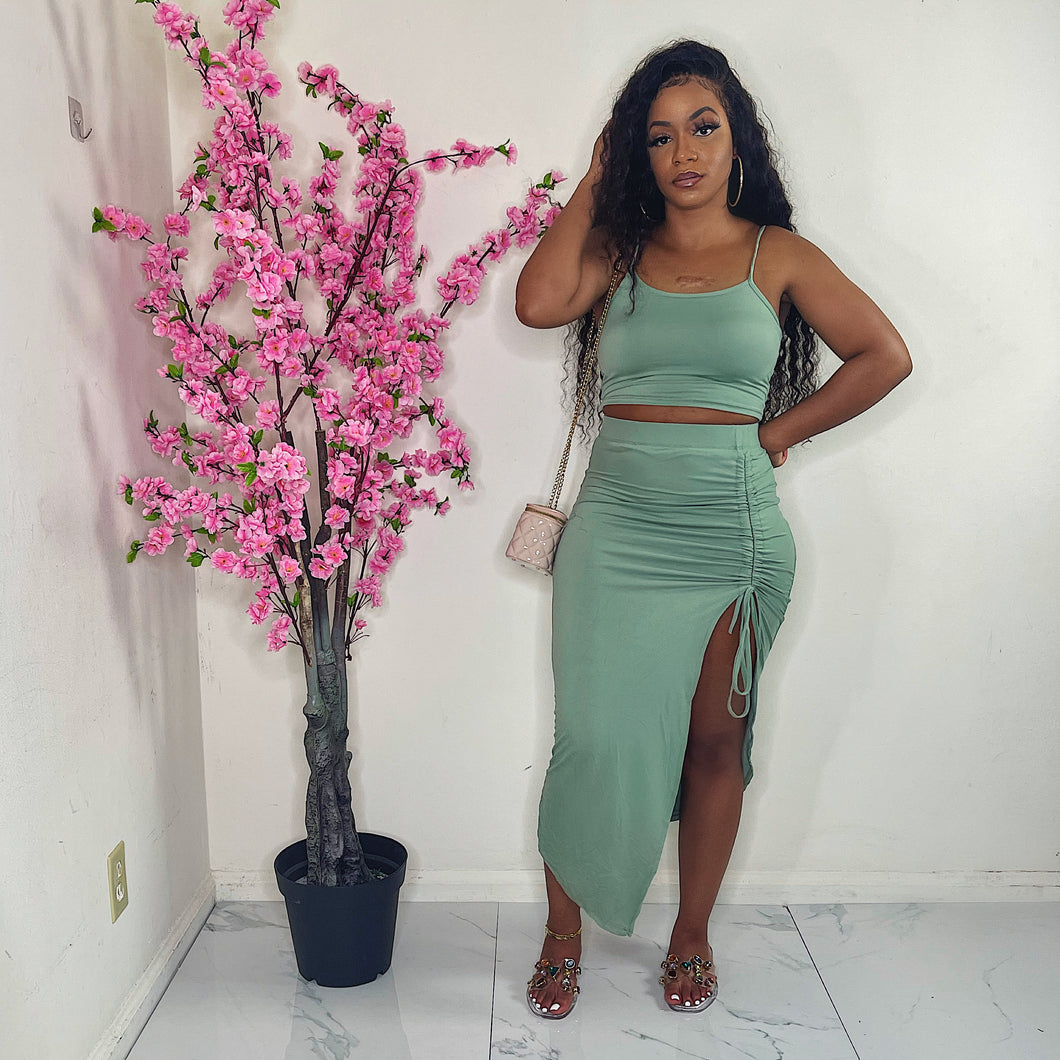 Weekend In Cabo Skirt Set Sage