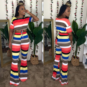 Poppin Out Striped Pants Set