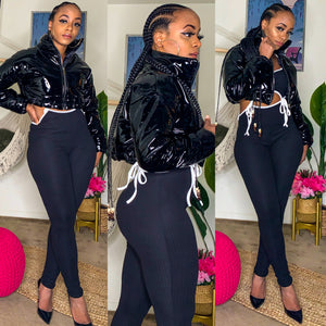 Night Owl Cropped Puffer Jacket