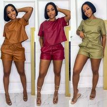 Stepping Out Vegan Leather Short Set