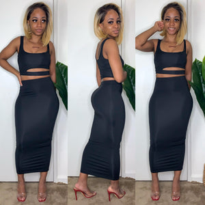 Cut Out 2 Piece Midi Set