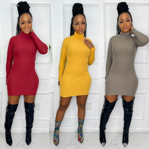 Turning Heads Turtleneck Mini Dress