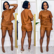 Stepping Out Vegan Leather Short Set