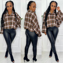 Plaid Over You Cropped Blouse