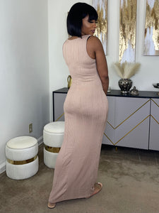 Monet Ribbed Maxi Dress(Tan)