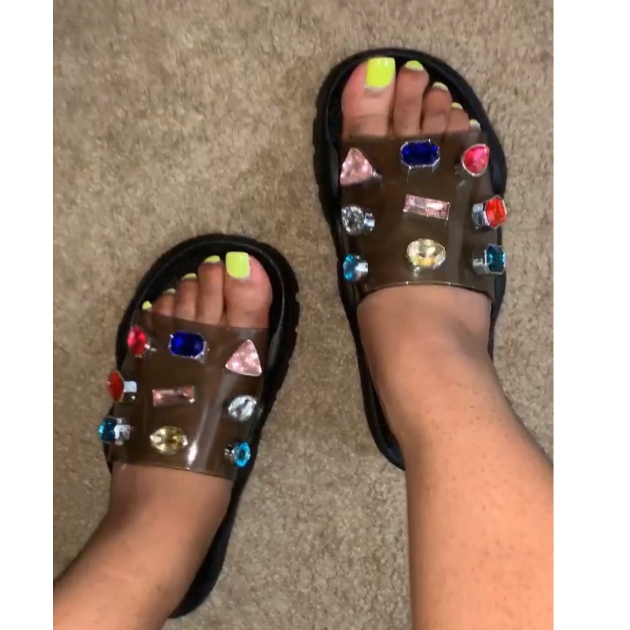 Diamond studded slides hotsell
