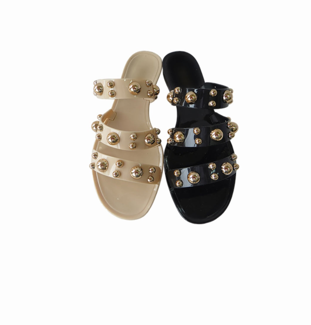 Sion Gold Studded Sandals